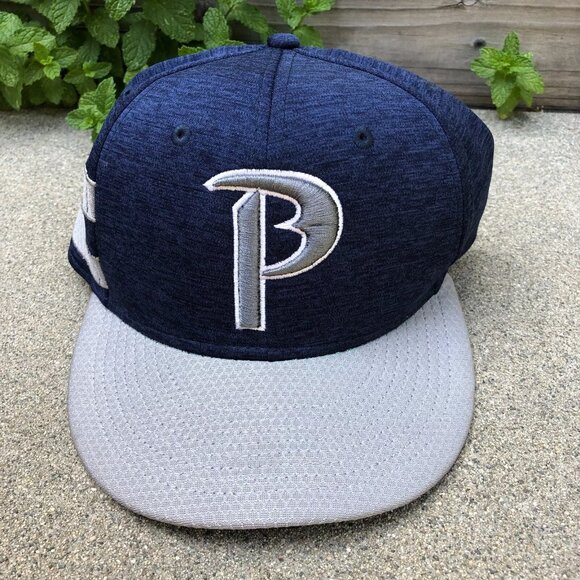 NEW ERA 9Fifty Snapback Hat P Logo Embroidered Adjustable Cap Blue - Picture 1 of 8